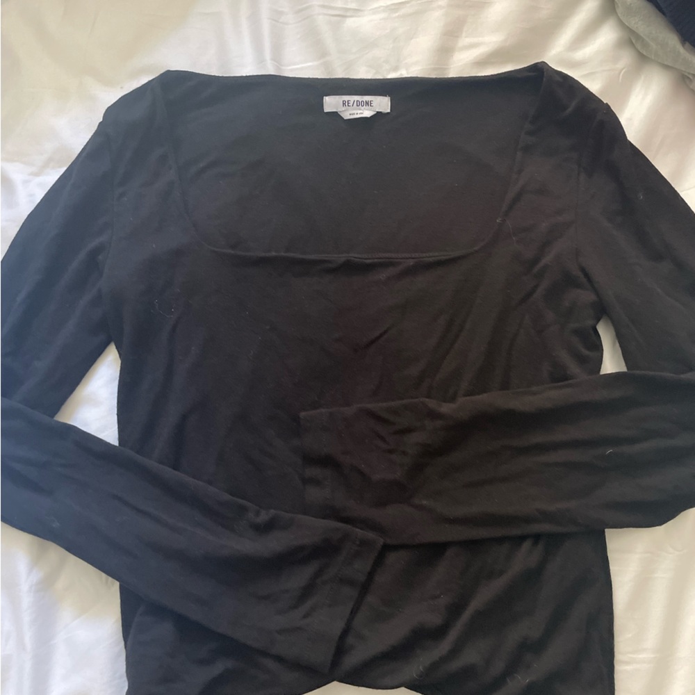 Re/done, black long sleeve top